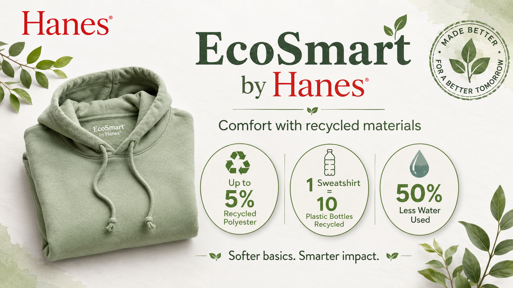 Hanes EcoSmart Collection - Comfort with recycled materials